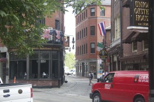 Colonial street in Boston