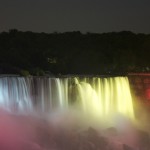 American Falls illuminated